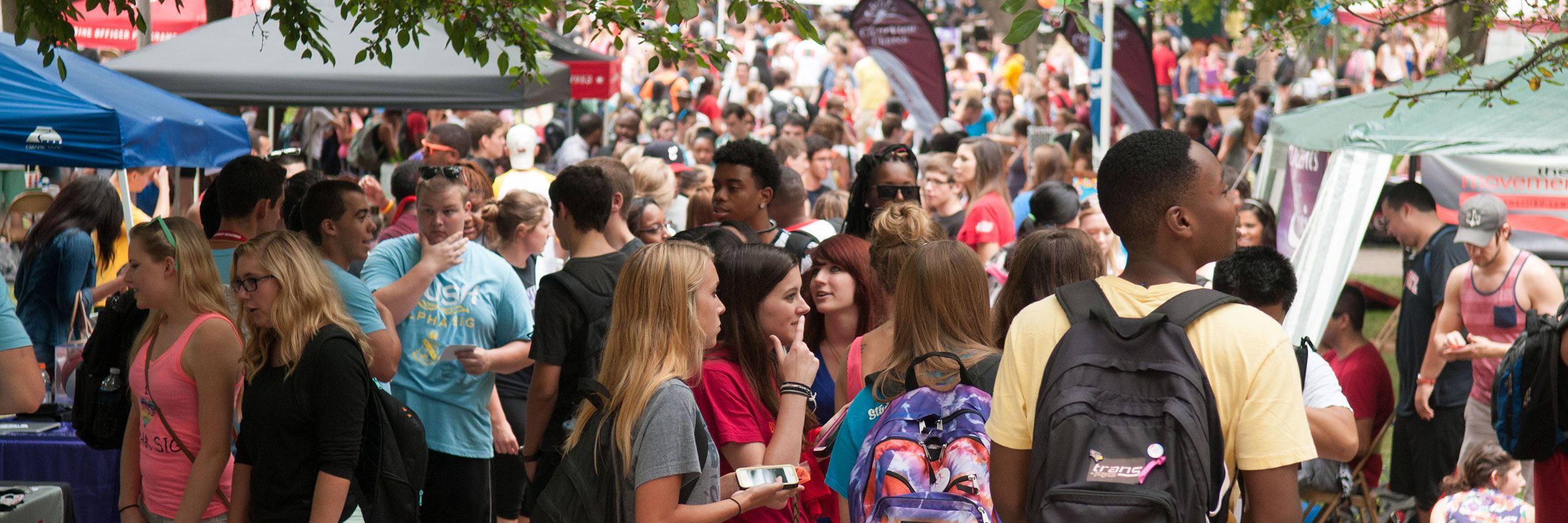 university students on the quad during festival ISU