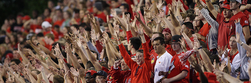 Crowd shot of students at a game